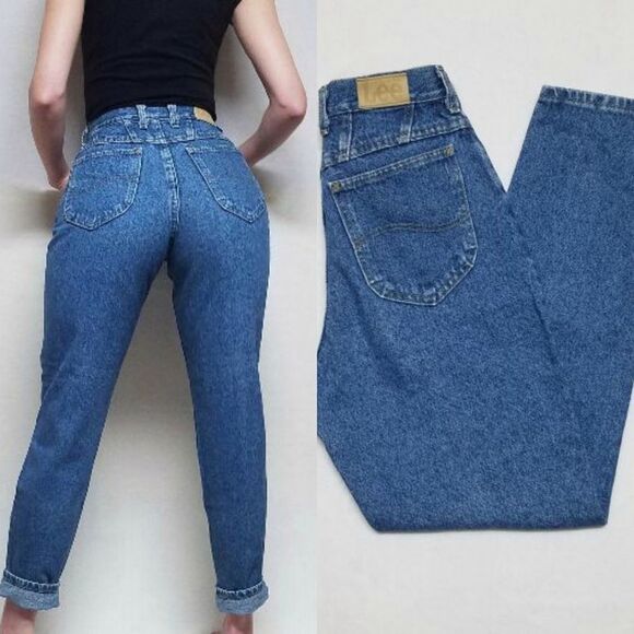 VINTAGE Lee Dark Acid Wash Ultra High Rise Jeans - Picture 1 of 12